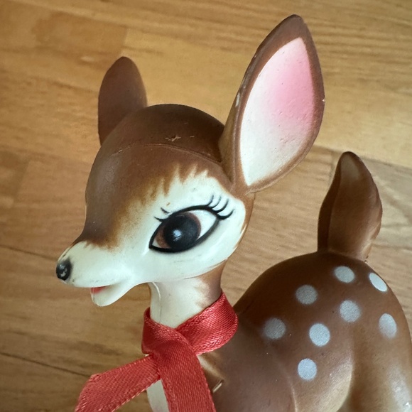 Vintage Bambi Deer Buck Hard Plastic Figure Bell Made in Hong Kong - Picture 7 of 16